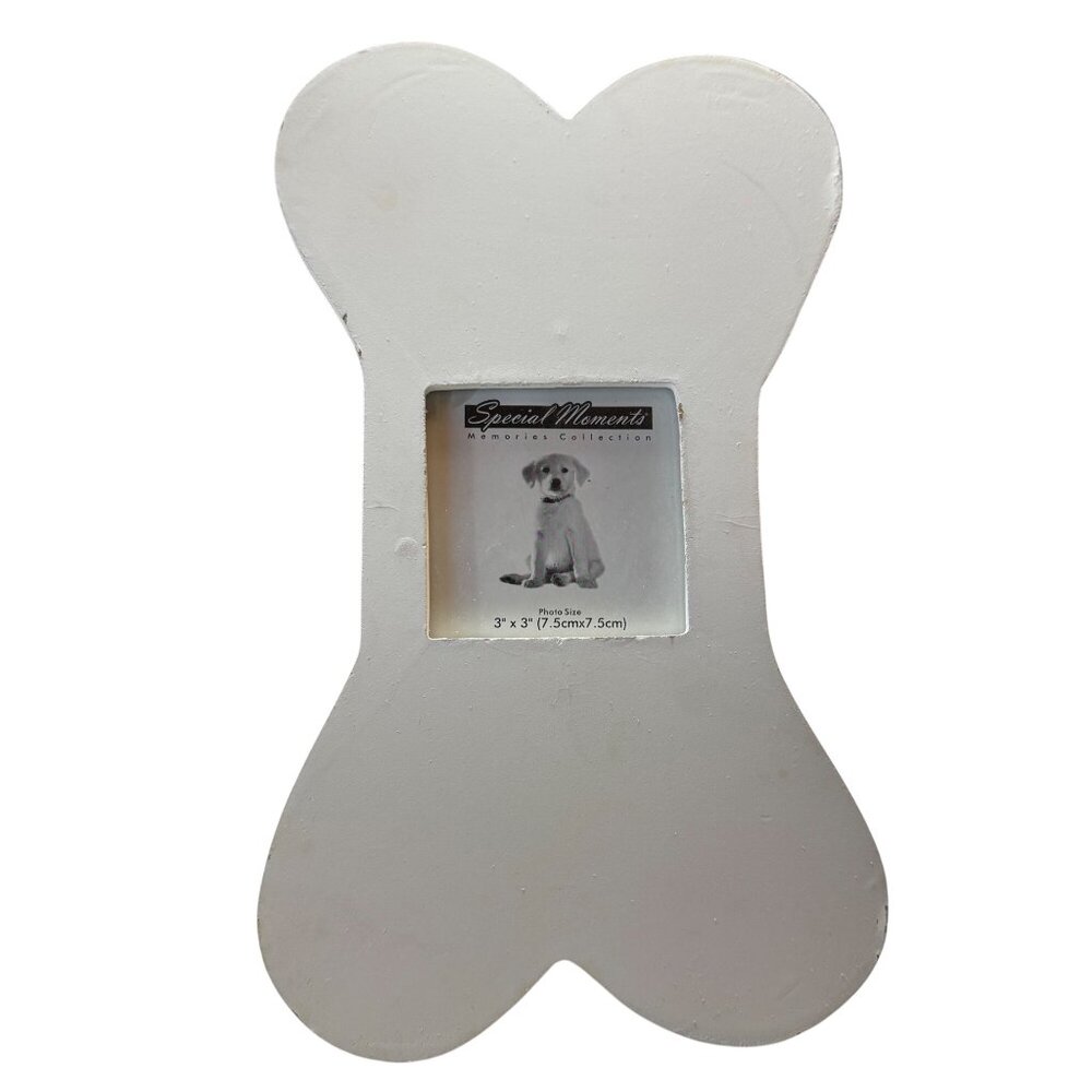 Dog Bone Photo Frame 3"‎ x 3" White Special Moments Memories Collection
